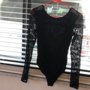 Black lacy bodysuit
